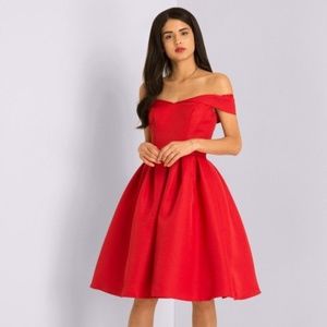 Chi Chi London red off the shoulder dress UK12 US8